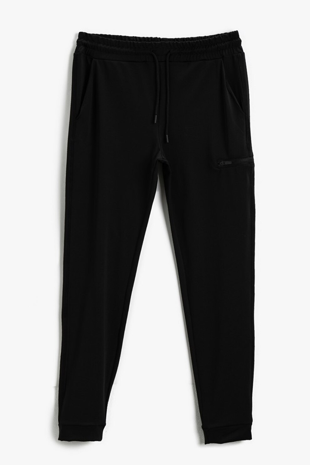 KOTON, Pantaloni sport mid-high cu snur, Negru, S