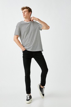 KOTON, Blugi skinny cu talie joasa, Negru KOTON, Blugi skinny cu talie joasa, Negru