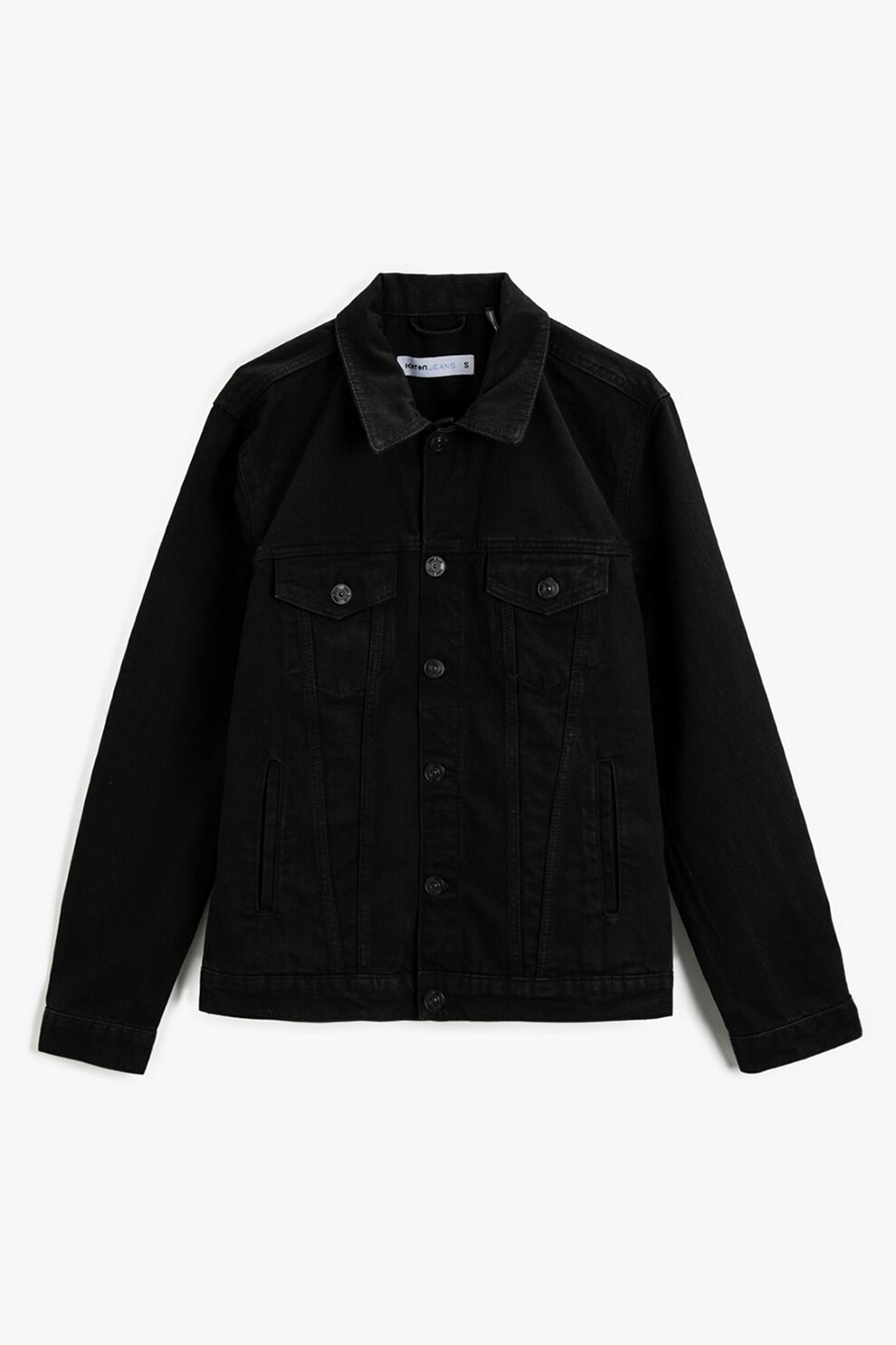 KOTON, Jacheta din denim cu buzunare pe piept, Negru