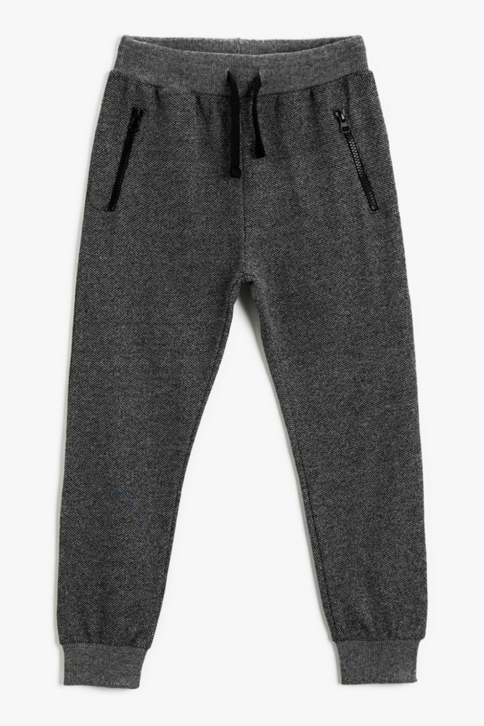 KOTON, Pantaloni sport cu buzunare oblice cu fermoar, Gri inchis melange