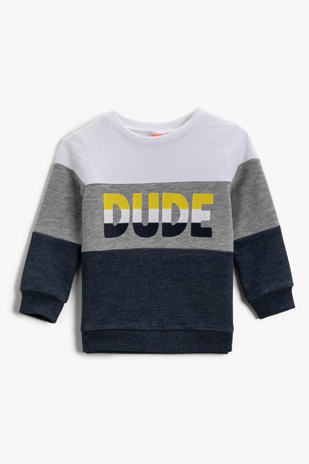 KOTON, Bluza sport de bumbac cu imprimeu text, Gri deschis/ Negru