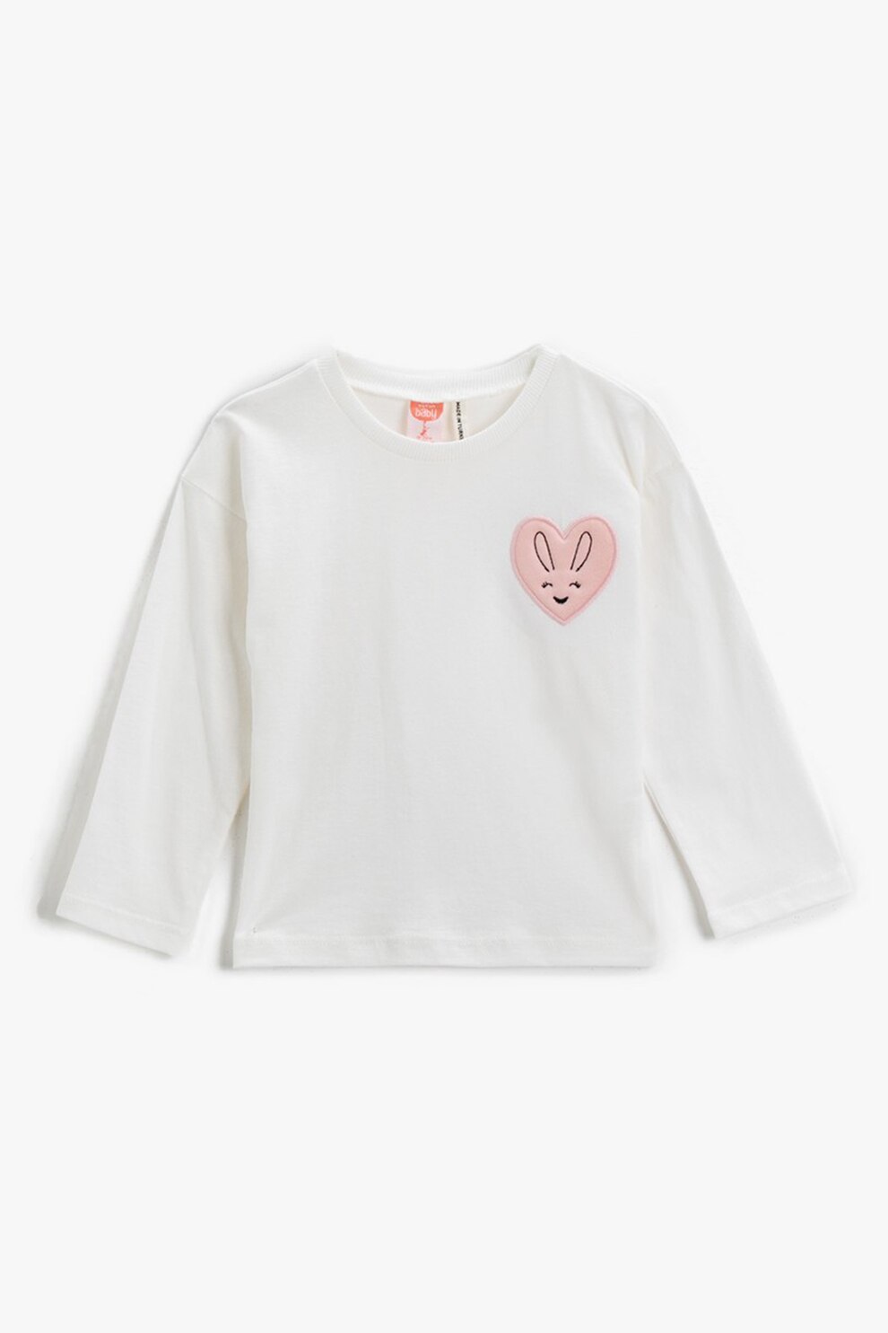 KOTON, Bluza de bumbac cu detaliu iepuras, Alb