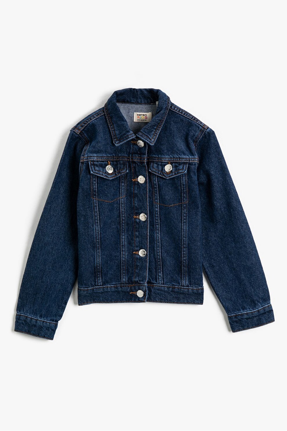 KOTON, Jacheta de denim cu nasturi, Albastru inchis