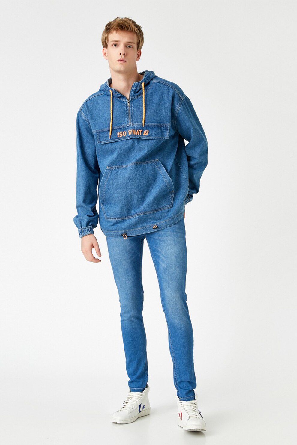 KOTON, Blugi skinny cu talie joasa Michael, Albastru