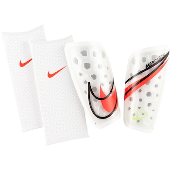 Aparatori fotbal Nike Mercurial Lite Unisex, White/Black/Bright Crimson, L Aparatori fotbal Nike Mercurial Lite Unisex, White/Black/Bright Crimson, L