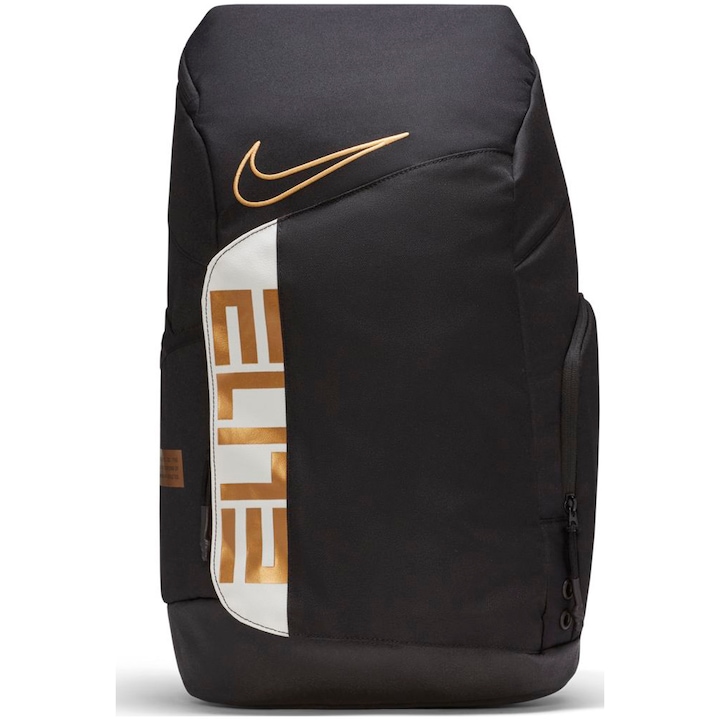 Nike Elite Pro Unisex Hátizsák, Fekete/Fehér/Aranyszín