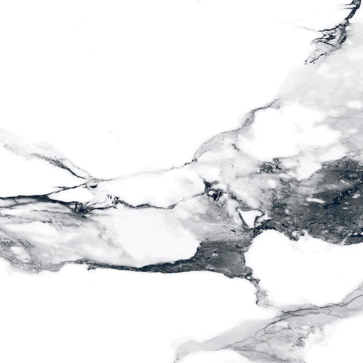 Gresie portelanata finisaj lucios Valeria Plata tip Marmura, 60.8x60.8 cm, culoare alb cu negru