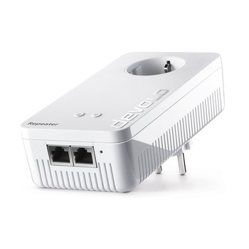 Amplificator WiFi, devolo WiFi Repeater+ ac, 1200Mbps, Extender , 2x Gigabit Port, booster, alb Amplificator WiFi, devolo WiFi Repeater+ ac, 1200Mbps, Extender , 2x Gigabit Port, booster, alb