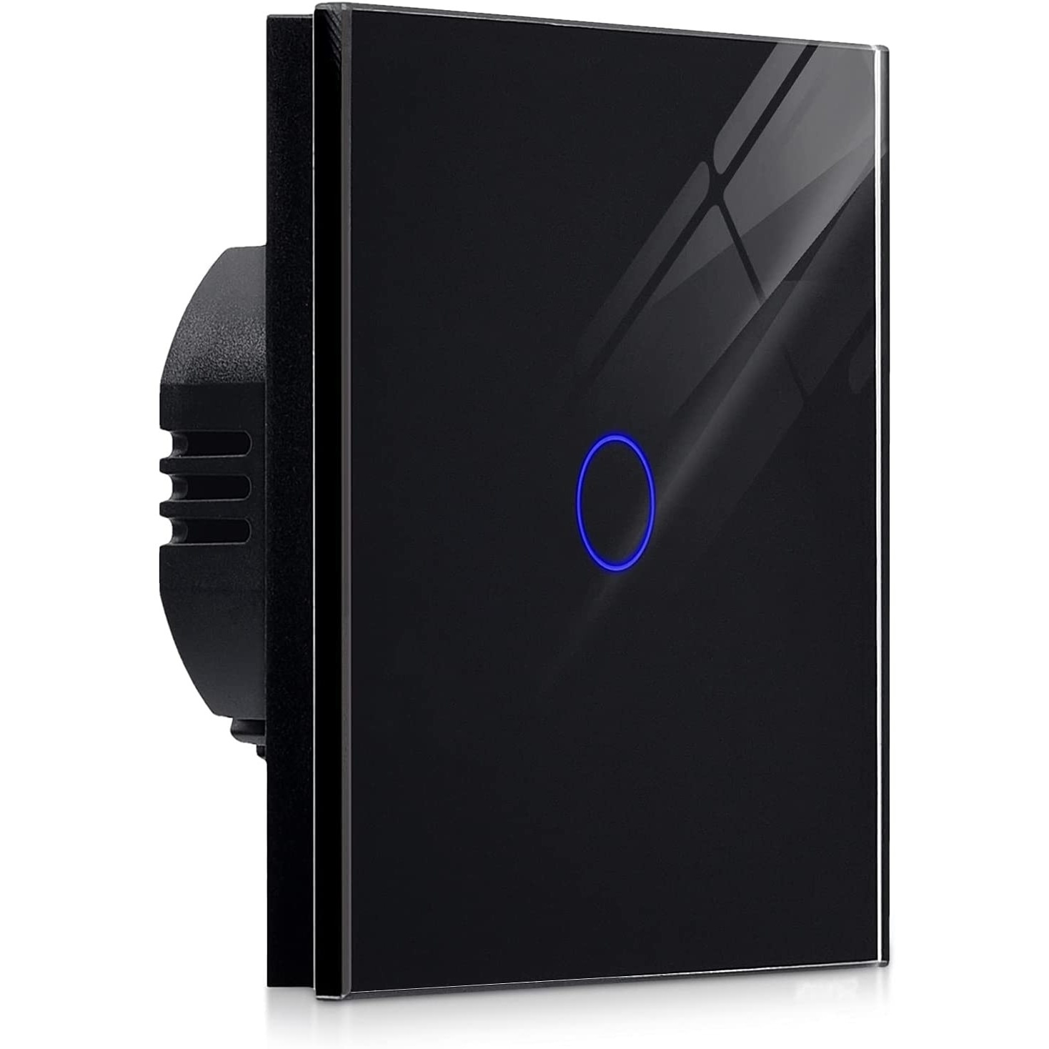 Intrerupator Smart simplu cu NUL optional WiFi&BLE compatibil cu Alexa, Google Home, Smart Thing Negru