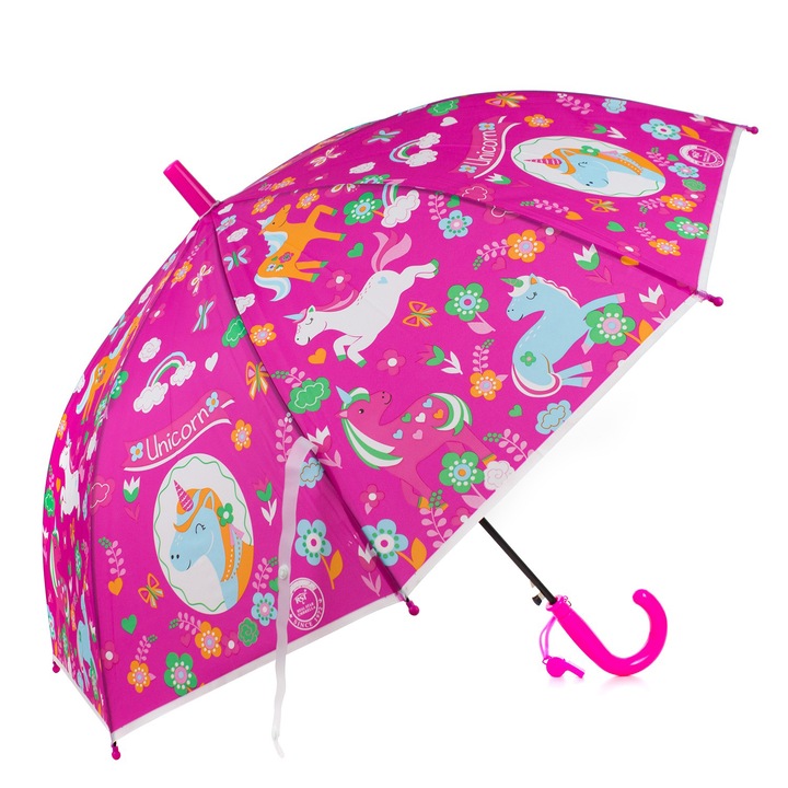 Pami Accessories gyermek esernyő, egyszarvú minta, UC719-5, ciklámen