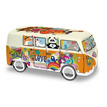 Masinuta rulanta VW Combi Hippie 1888, 90g biscuiti, portocalie Masinuta rulanta VW Combi Hippie 1888, 90g biscuiti, portocalie
