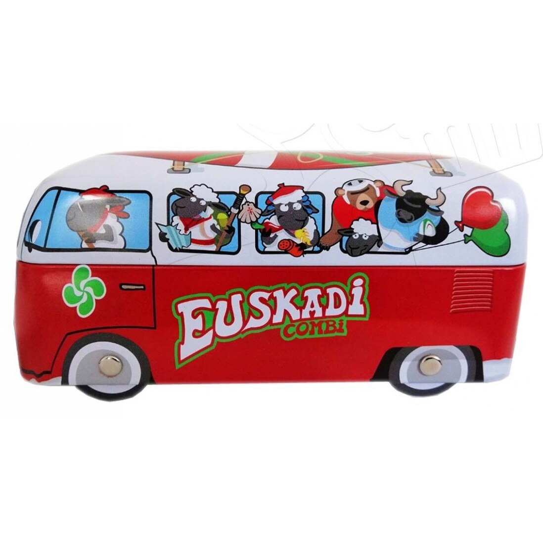 Masinuta rulanta, VW Combi Basque, 100g biscuiti sables, rosie