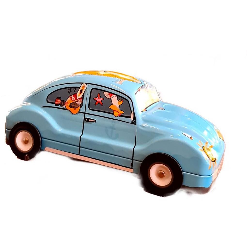 Masinuta rulanta, VW Coccinelle Mer 1888, 90g biscuiti sables, albastra