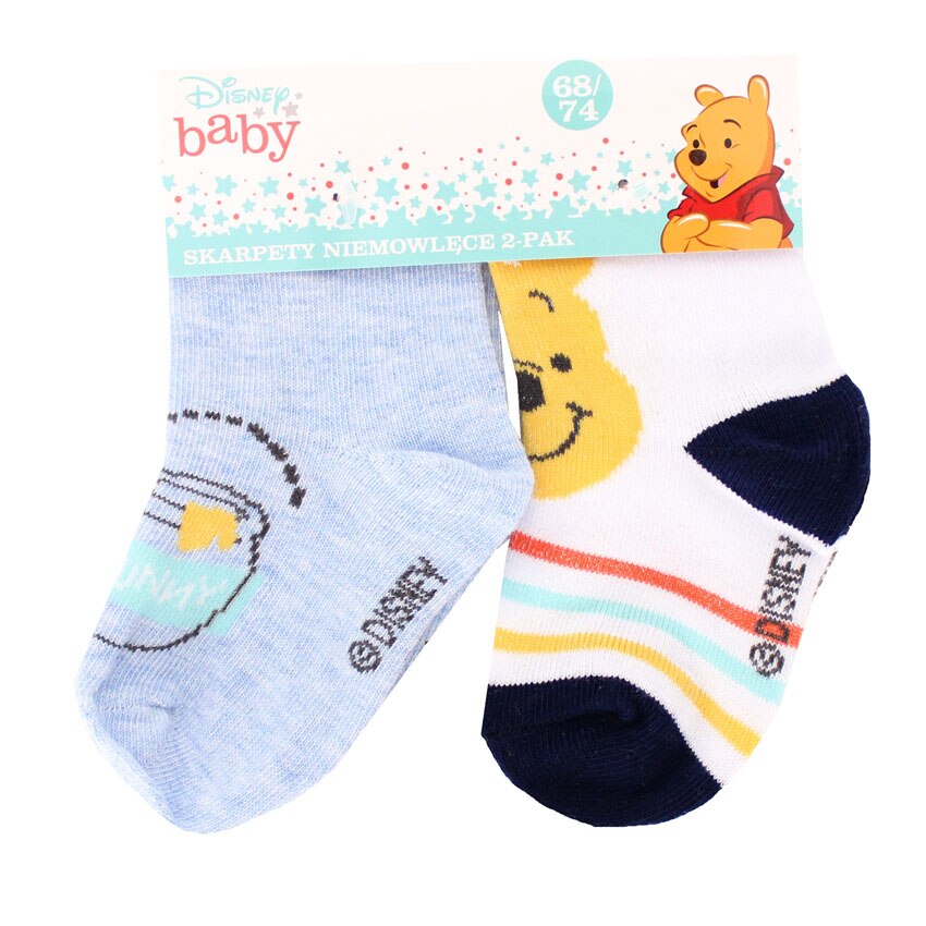 Set 2 sosete, Winnie albastru cu alb, hunny