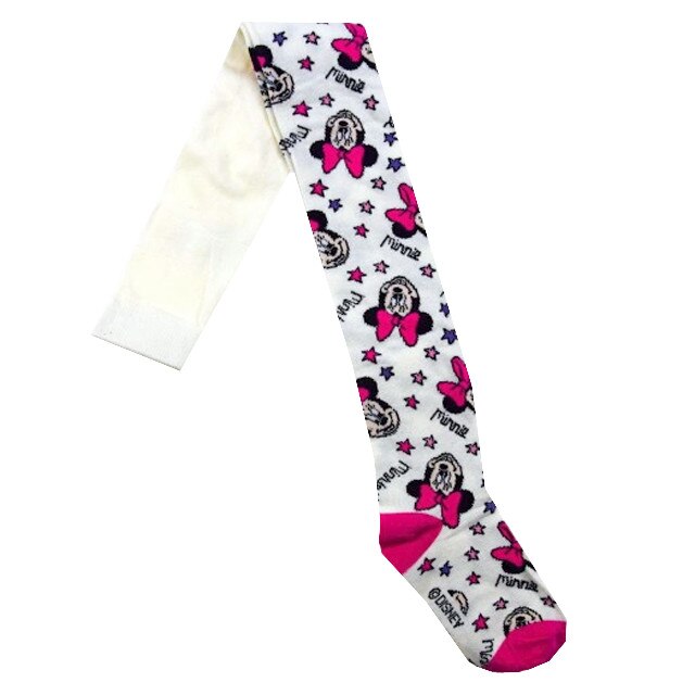 Ciorapi cu chilot, albi cu stelute roz, Minnie