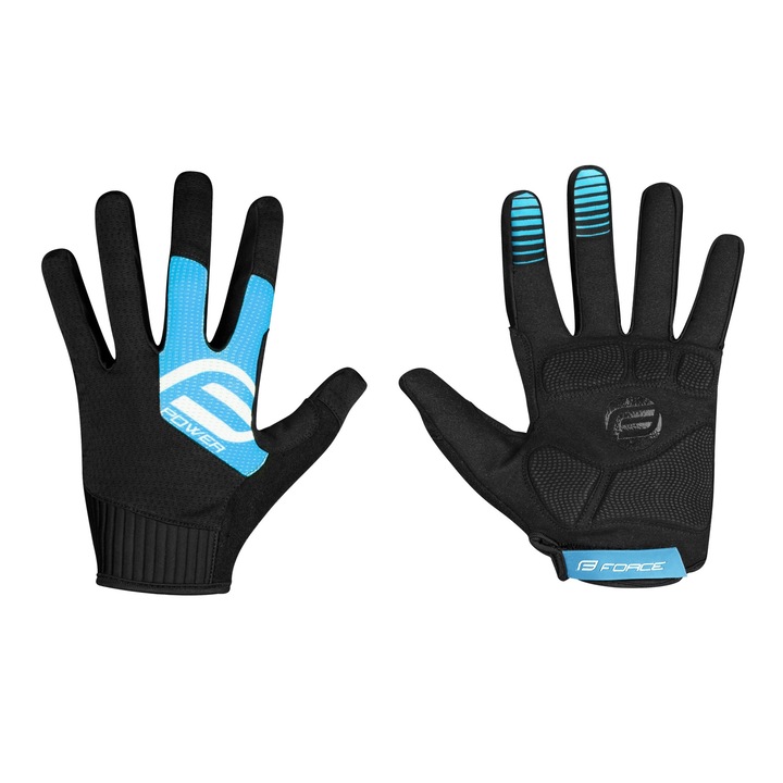 Force MTB Power kesztyű, fekete/kék, XXL
