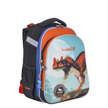 Ghiozdan ergonomic pentru copii, Budmil, Model dinozaur, 24 l, 30 x 40 x 20 cm, Multicolor Ghiozdan ergonomic pentru copii, Budmil, Model dinozaur, 24 l, 30 x 40 x 20 cm, Multicolor