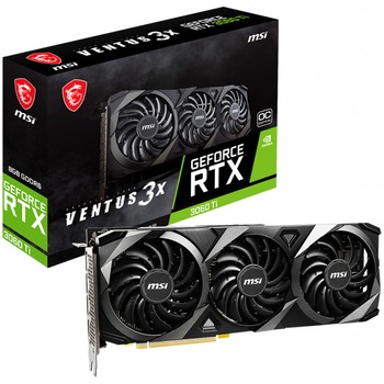 Placa video MSI GeForce® RTX™ 3060 Ti VENTUS 3X OC LHR, 8GB GDDR6, 256-bit Placa video MSI GeForce® RTX™ 3060 Ti VENTUS 3X OC LHR, 8GB GDDR6, 256-bit