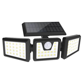 Lampa solara cu 3 panouri rotative Timeless Tools, Detectie miscare, Acumulator incorporat 2400mA Lampa solara cu 3 panouri rotative Timeless Tools, Detectie miscare, Acumulator incorporat 2400mA