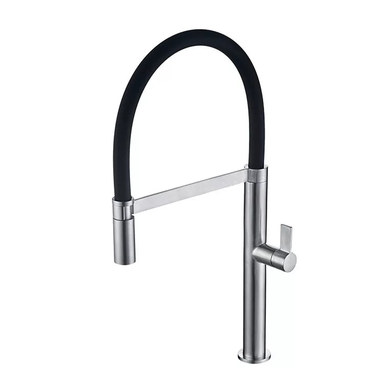 Baterie bucatarie cu pipa flexibila, alama sanitara, crom, CF2044