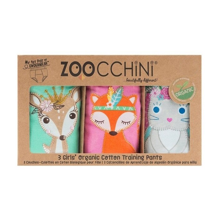 Set 3 Chilotei Antrenament, Zoocchini, Fetita, 3-4 ani, 100% Bumbac Organic, Princess