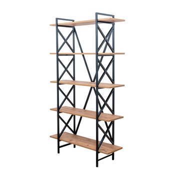 Etajera cu rafturi Sani MT-SHLF-003, 100x34x181 cm Negru si Stejar Etajera cu rafturi Sani MT-SHLF-003, 100x34x181 cm Negru si Stejar