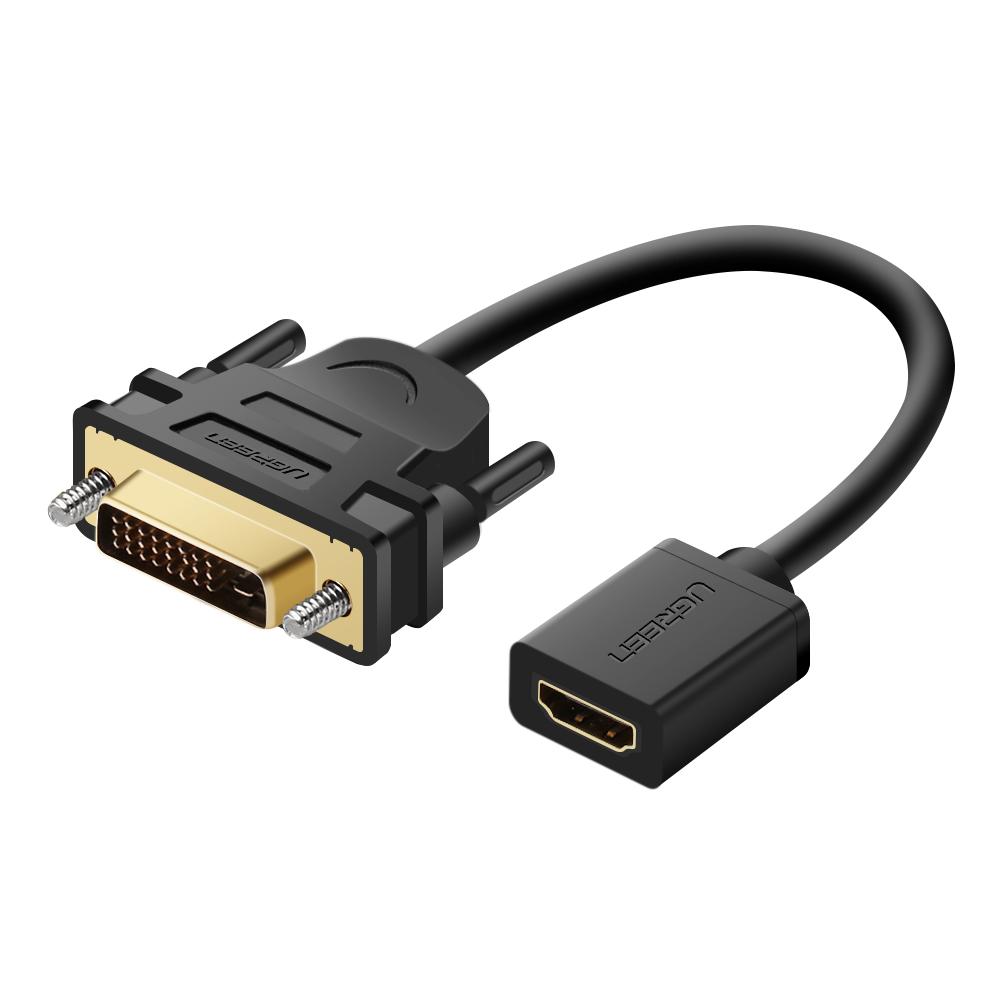Cablu DVI la HDMI UGREEN 20118, 0.15m, Negru