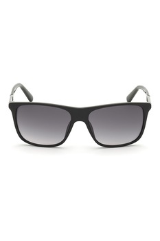 GUESS BY MARCIANO, Ochelari de soare patrati cu lentile in degrade, Negru/Argintiu, 58-16-145 Standard GUESS BY MARCIANO, Ochelari de soare patrati cu lentile in degrade, Negru/Argintiu, 58-16-145 Standard