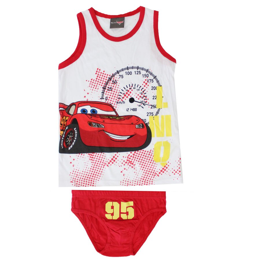 Set maieu si chilot, LMQ, alb cu rosu