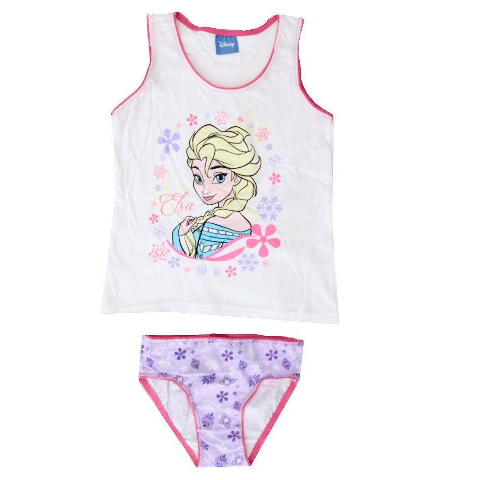 Set maieu si chilot, Elsa, alb cu mov