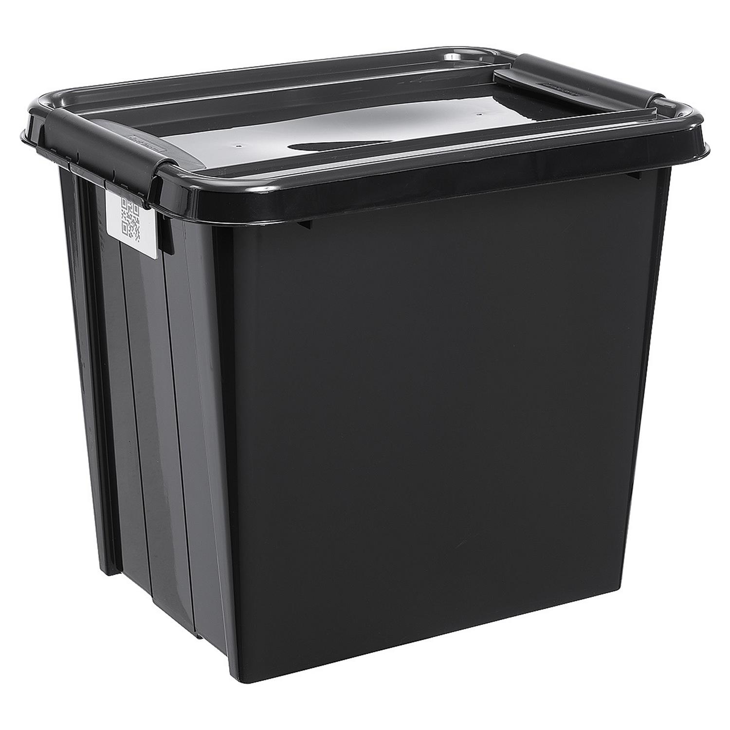 Cutie depozitare Plast Team Pro Box Recycle QR, 53 L, negru