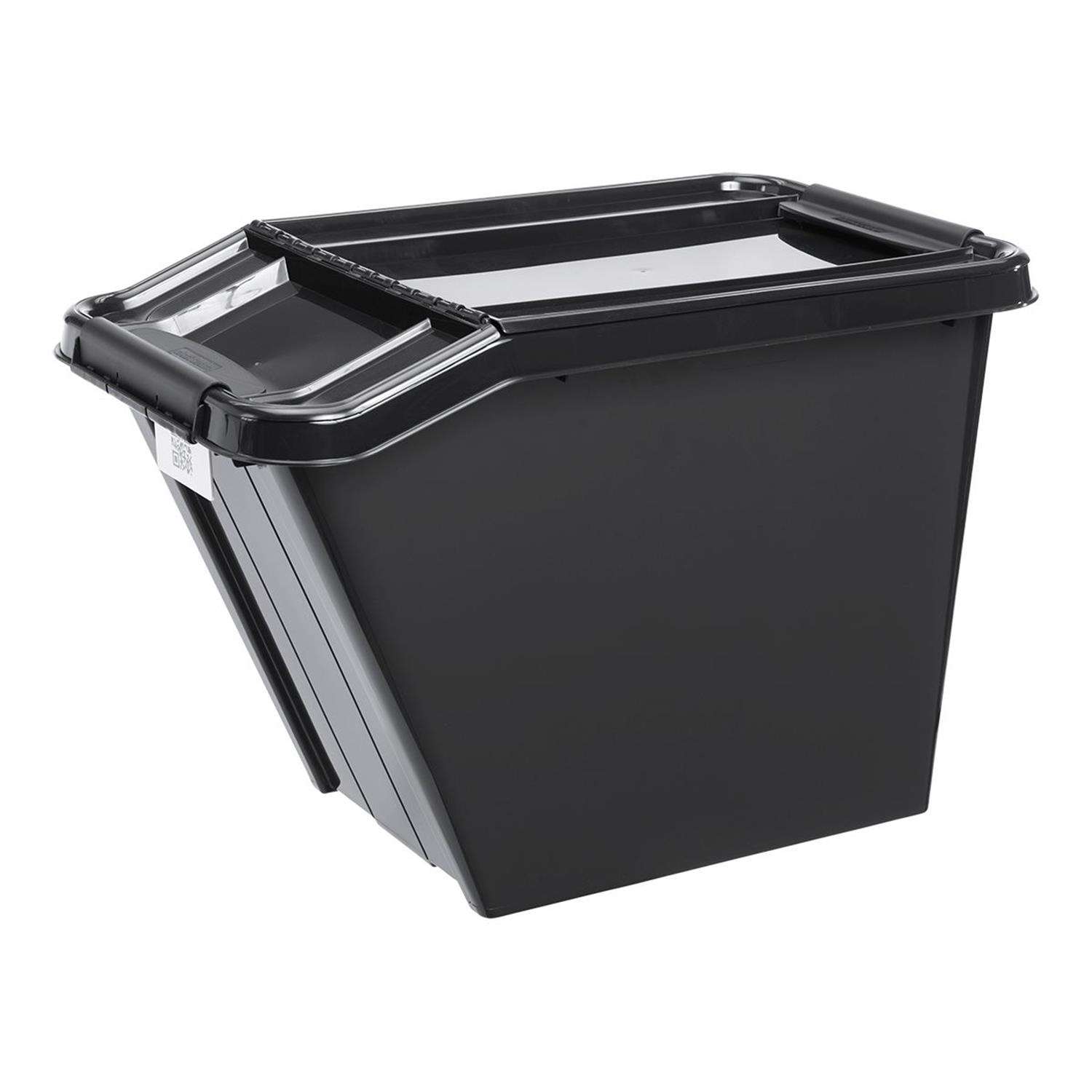 Cutie depozitare Plast Team Pro Box Recycle QR, 58 L, negru