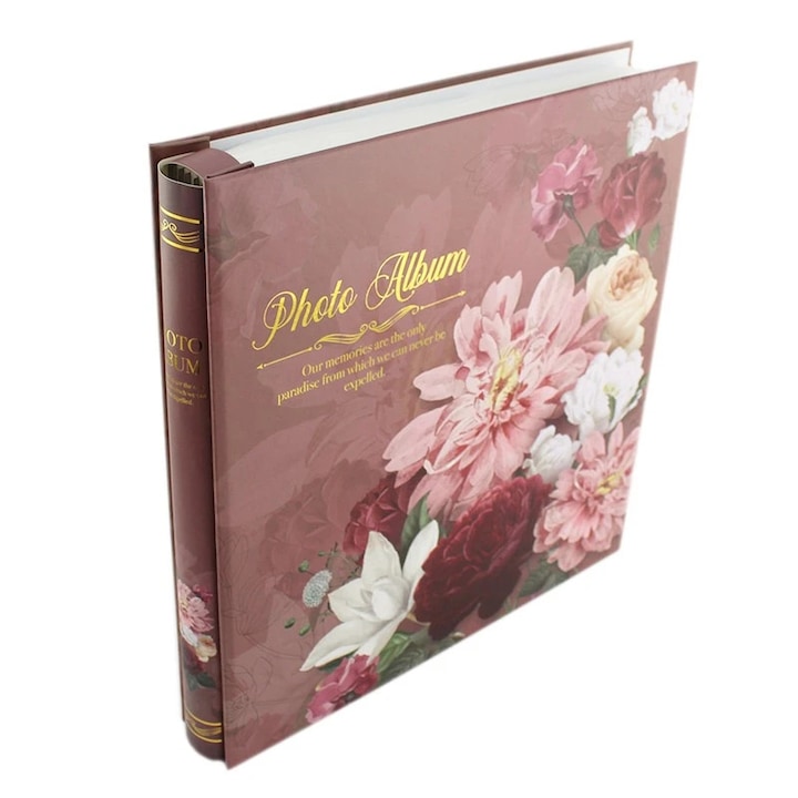 ProCart® Peonies Flowers Fotóalbum, formátum 10x15, 500 fénykép, 31x35 cm, rózsaszín