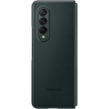 Husa de protectie Samsung Leather Cover pentru Galaxy Z Fold3, GREEN Husa de protectie Samsung Leather Cover pentru Galaxy Z Fold3, GREEN