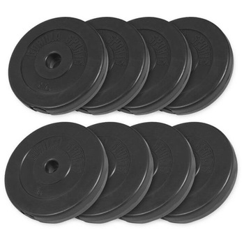 Set discuri ciment, 4 discuri 2.5 kg , 4 discuri 5 kg, Gorilla Sports, Negru Set discuri ciment, 4 discuri 2.5 kg , 4 discuri 5 kg, Gorilla Sports, Negru