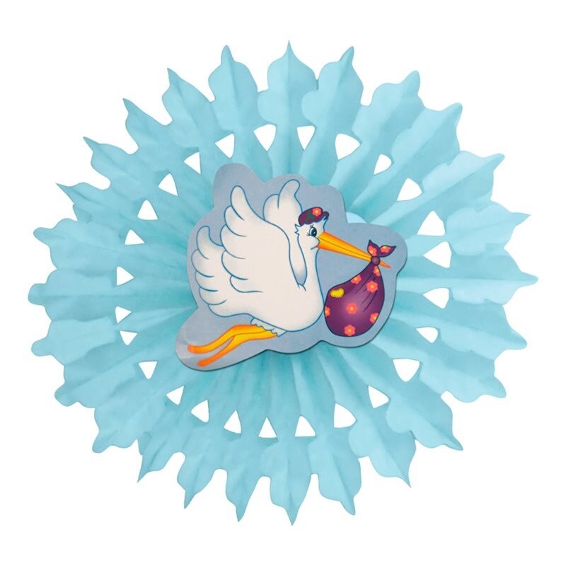 Rozeta decorativa din hartie pentru botez baietel - 50cm, Radar 545.51