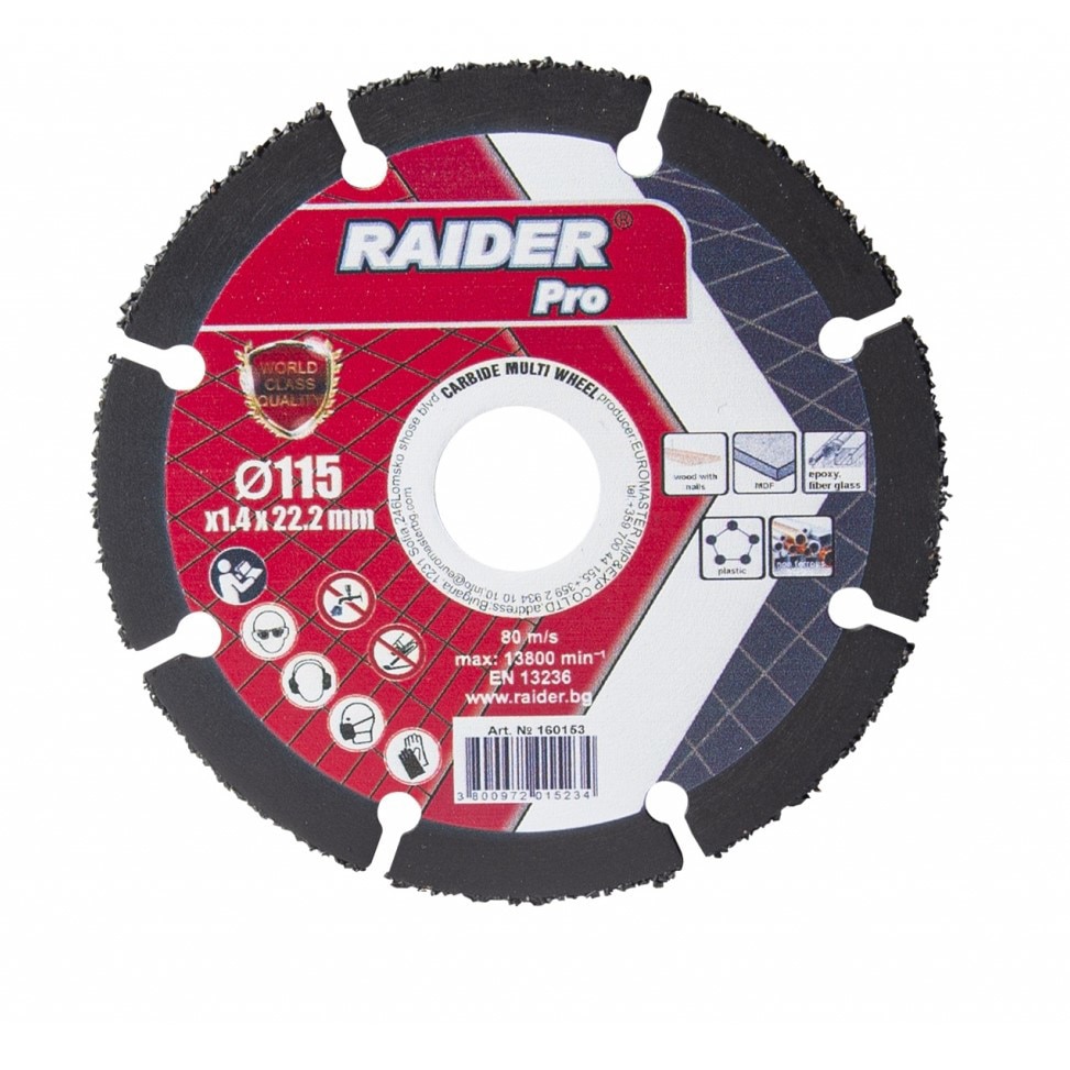 Disc taiere multi-suprafata 115x22.2 mm, Raider, 160153
