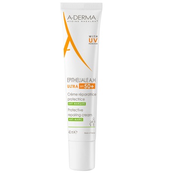 Crema reparatoare A-Derma Epitheliale AH Ultra SPF 50+, 40 ml Crema reparatoare A-Derma Epitheliale AH Ultra SPF 50+, 40 ml
