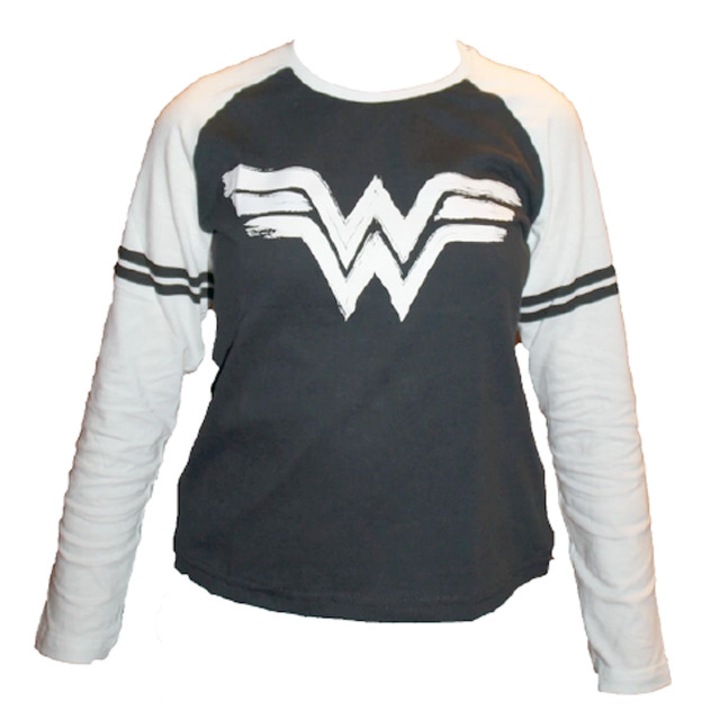 Bluza fete, Wonder Woman, negru cu alb