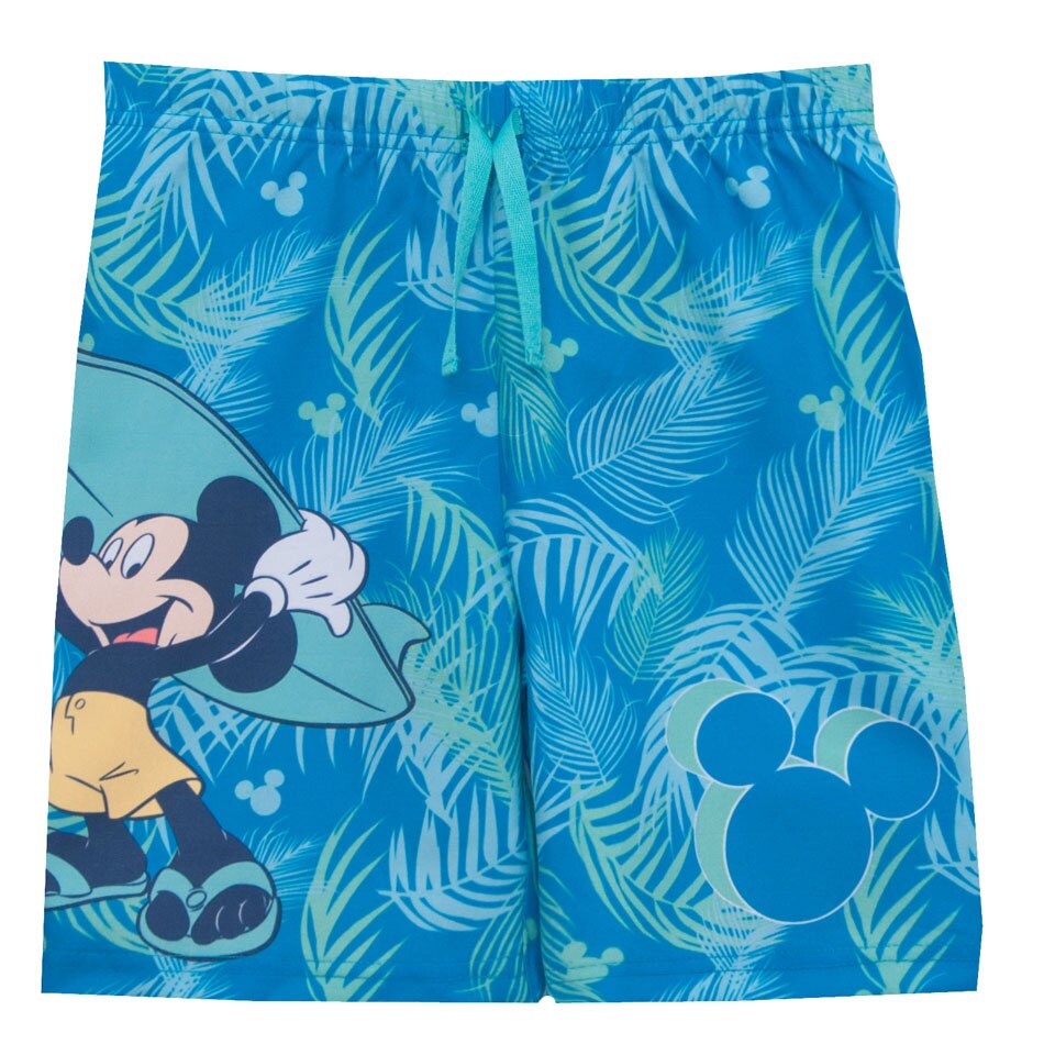 Pantaloni scurti de baie, Mickey Mouse, albastru cu verde
