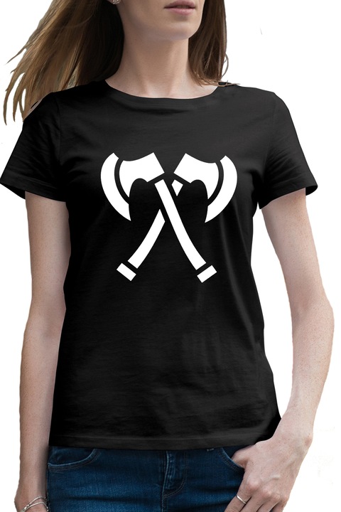 Дамска тениска Dota 2 Axe Topoare Lupta Viking Dota2v, Черен