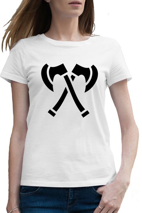 Дамска тениска Dota 2 Axe Topoare Lupta Viking Dota2v, Бял