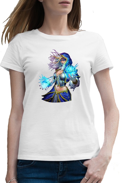 Дамска тениска Dota 2 Rylai Crystal Maiden Hero Icev, Бял