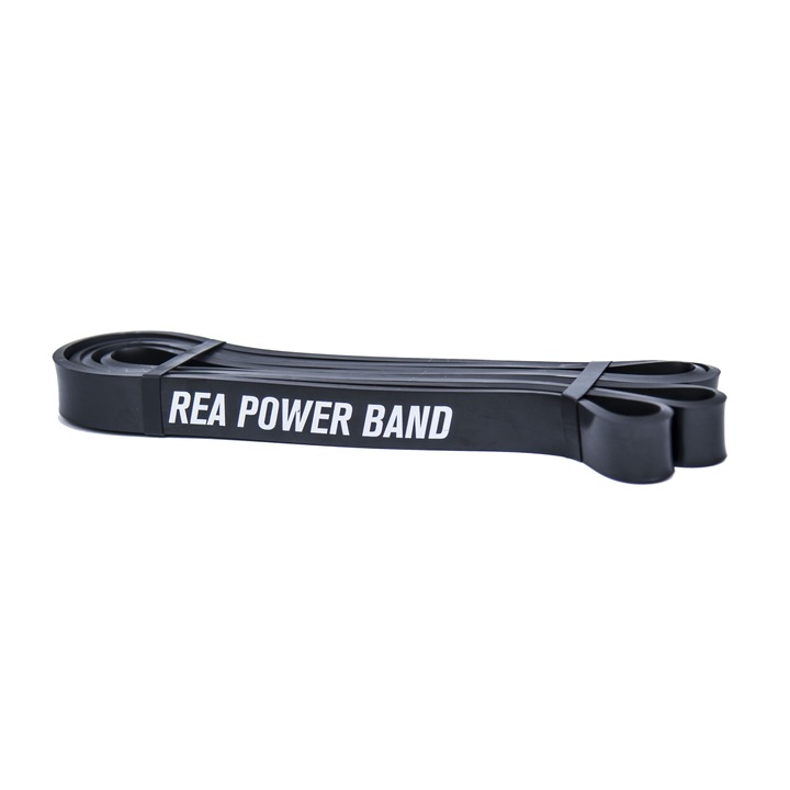 REA Tape rugalmas gumiszalag edzéshez, erőhöz, koordinációhoz, mobilitáshoz, fekete, 23-34 kg