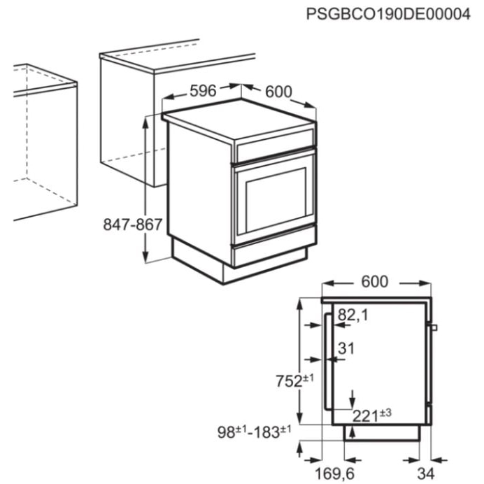Aragaz, AEG, CCB6446ABM, Negru