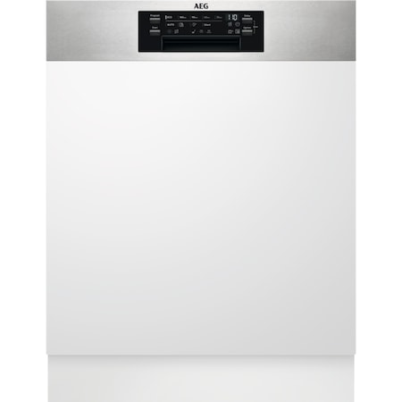 Masina de spalat vase semi-incorporabila AEG FEE84706PM, 15 seturi, 9 programe, Clasa C, AirDry, SprayZone, Afisaj digital, Motor Inverter, SatelliteClean, 60 cm