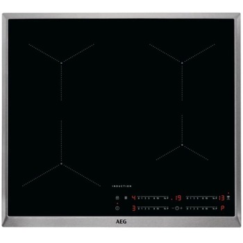 Plita incorporabila AEG IKB64431XB, Inductie, 4 zone de gatit, Timer, Booster, Oprire automata, Detectare vase, Semnal acustic, 60 cm, Negru