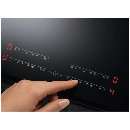 Плот за вграждане AEG IKB64431XB, Индукция, 4 зони за готвене, Таймер, Бустер, Автоматично спиране, Разпознаване на съдове, Звуков сигнал, 60 см, Черен