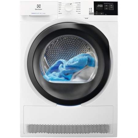 Uscator de rufe ELECTROLUX EW7H458B, Pompa de caldura, 8 kg, 12 programe, Clasa A++, Alb