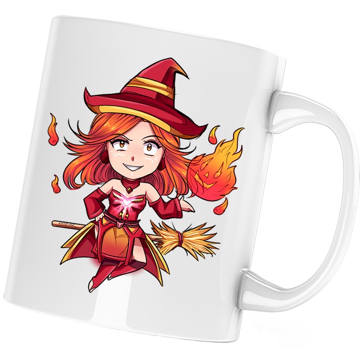 Cana Dota 2 Lina Slayer Hero Fan Art Chibi, бяло, 330 мл